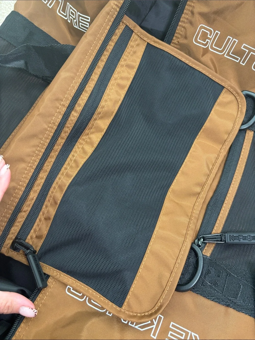 Culture Kings Brown & Black Duffel Bag with Removable Strap